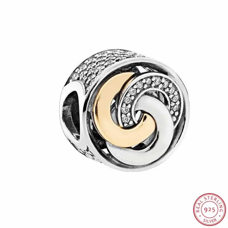 925 Sterling Silver & 14K Gold Interlinked Circles and Buttom Charm Beads DIY Fit PANDORA Charms for Women Jewelry Making FL523K
925 Sterling Silver & 14K Gold Interlinked Circles and Buttom Charm Beads DIY Fit PANDORA Charms for Women Jewelry Making FL523K