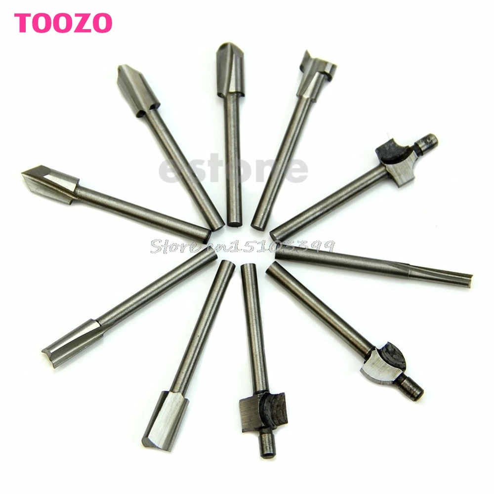 HSS Router Bits Wood Cutter Milling Fits Dremel Rotary Tool Set 10Pcs 1/8" 3mm G08 Drop ship
HSS Router Bits Wood Cutter Milling Fits Dremel Rotary Tool Set 10Pcs 1/8" 3mm G08 Drop ship