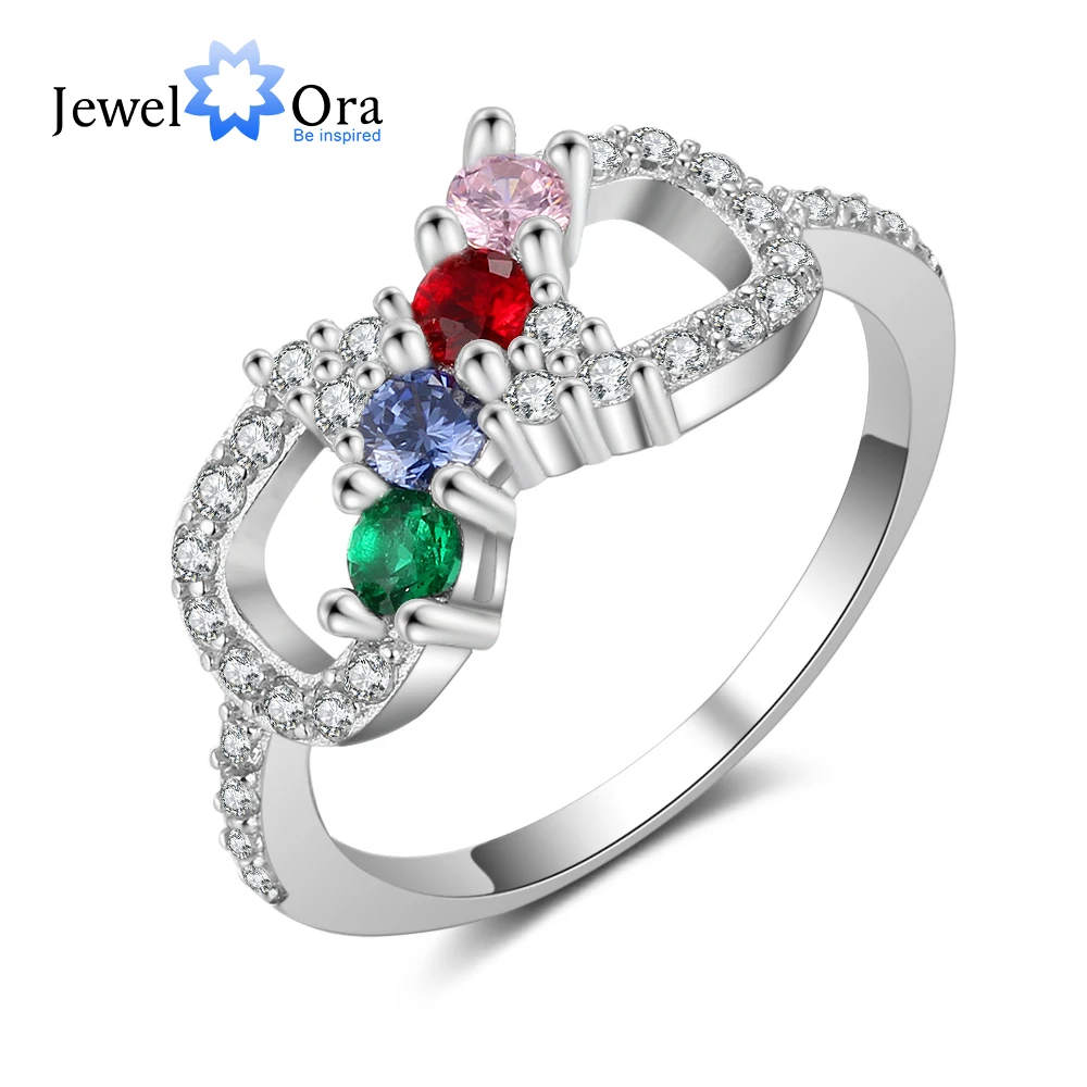 Romantic Women Infinity Ring with Zirconia Customized 4 Birthstones Rings for Women Personalized Gift (JewelOra RI103810)
Romantic Women Infinity Ring with Zirconia Customized 4 Birthstones Rings for Women Personalized Gift (JewelOra RI103810)