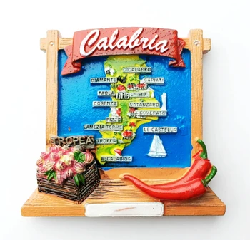

Handmade Painted Land Map Of Tropea, Italy 3D Fridge Magnets Tourism Souvenirs Refrigerator Magnetic Stickers Gift