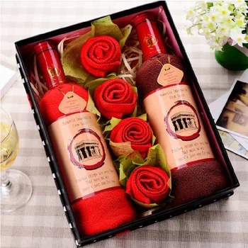 10SETS Creative Gifts Packing Red Wine Bottle Shape Cake Towels Wedding Gifts Party Giveaways Valentine Day Lover's Favor
10SETS Creative Gifts Packing Red Wine Bottle Shape Cake Towels Wedding Gifts Party Giveaways Valentine Day Lover's Favor