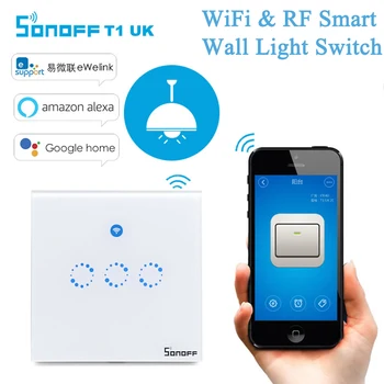 Sonoff T1 3 Gang WiFi Wall Light Switch Panel IOS Android Ewelink APP 433MHz RF Remote ON/OFF 90V-250V Smart Scene Voice Control
Sonoff T1 3 Gang WiFi Wall Light Switch Panel IOS Android Ewelink APP 433MHz RF Remote ON/OFF 90V-250V Smart Scene Voice Control