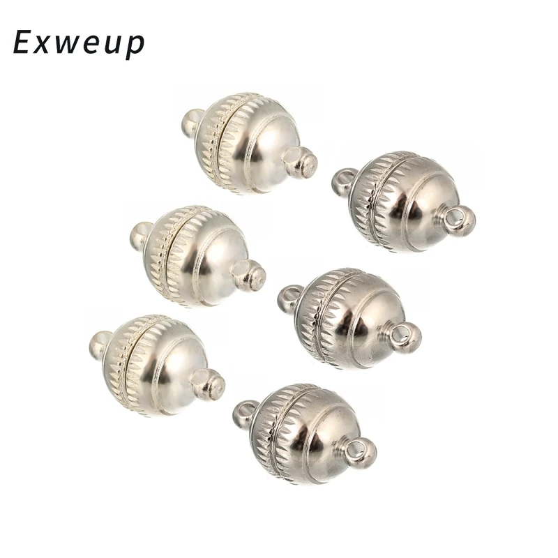 Exweup 10pcs/lot Magnetic Clasps Rhodium/Silver Color Copper Metal For Leather Bracelet Magnetic Clasp DIY Jewelry Magnet Hook
Exweup 10pcs/lot Magnetic Clasps Rhodium/Silver Color Copper Metal For Leather Bracelet Magnetic Clasp DIY Jewelry Magnet Hook