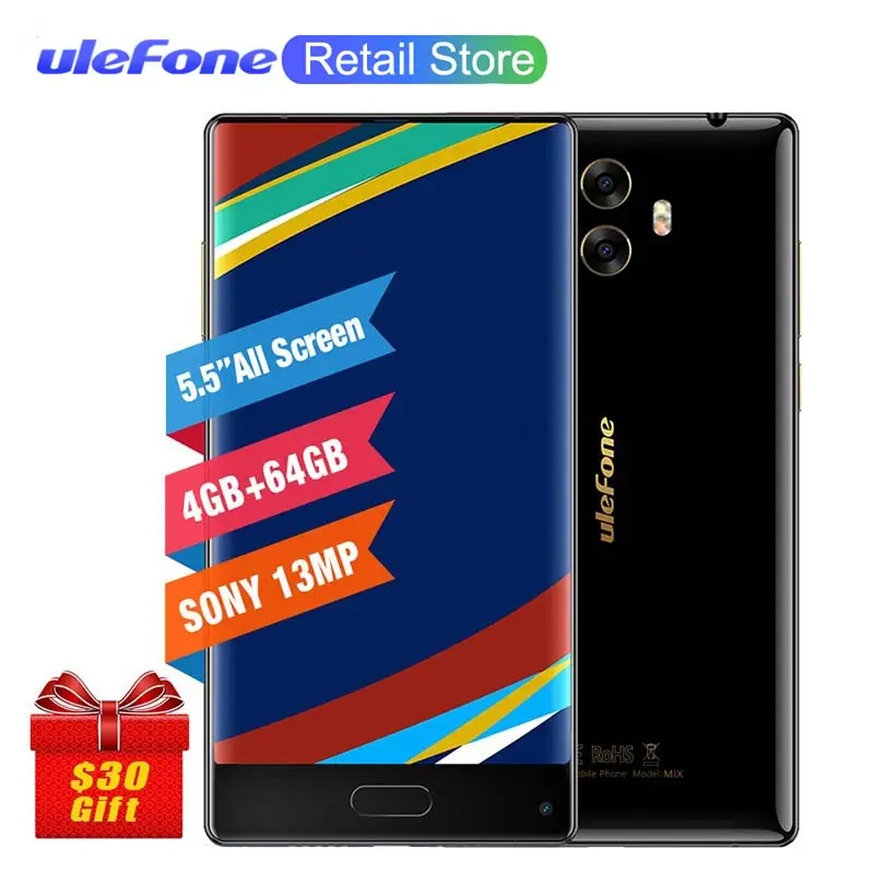 

Ulefone Mix Smartphone 4G 5.5 inch MTK6750T Octa Core Android 7.0 4GB RAM 64GB ROM Fingerprint 13MP Dual Camera Mobile phone