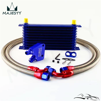 10 Row Oil Cooler Kit + Sandwich Plate For BILLET LS1 LS2 LS3 LSX VE HSV Blue 
10 Row Oil Cooler Kit + Sandwich Plate For BILLET LS1 LS2 LS3 LSX VE HSV Blue
