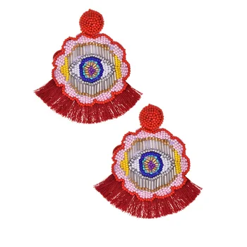 manual Rice Bead Tassel Earrings For Women Vintage Big Geometric Red Eye Pendant Dangle Statement Earrings Fringed Multicolor
manual Rice Bead Tassel Earrings For Women Vintage Big Geometric Red Eye Pendant Dangle Statement Earrings Fringed Multicolor