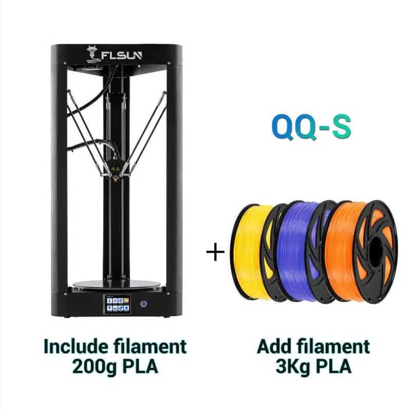 FLSUN QQ-S 2019 High speed Delta 3D Printer, Large Plus Size 255*360mm kossel 3d-Printer Upgrade Auto-leveling touch screen
FLSUN QQ-S 2019 High speed Delta 3D Printer, Large Plus Size 255*360mm kossel 3d-Printer Upgrade Auto-leveling touch screen