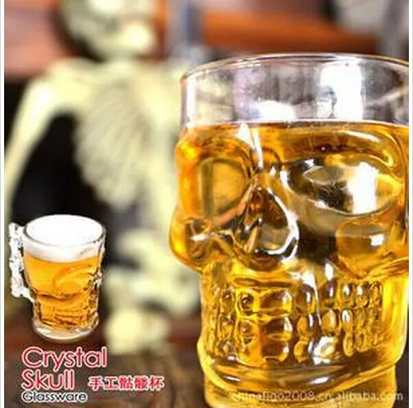 Image 500ML Free shipping Large Crystal Skull cup beer cup glassware