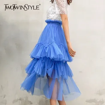 GALCAUR Irregular Skirt For Women Mesh Ruffles Elastic High Waist Midi Skirts Female Spring Summer Fashion Sweet Clothing
GALCAUR Irregular Skirt For Women Mesh Ruffles Elastic High Waist Midi Skirts Female Spring Summer Fashion Sweet Clothing