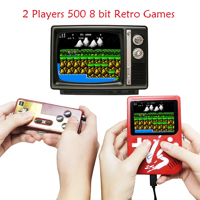 8 bit Handheld Game Console with 500 in 1 Games( Portable, Best Child Gift, AV output) Support 2 Players Same Time
8 bit Handheld Game Console with 500 in 1 Games( Portable, Best Child Gift, AV output) Support 2 Players Same Time