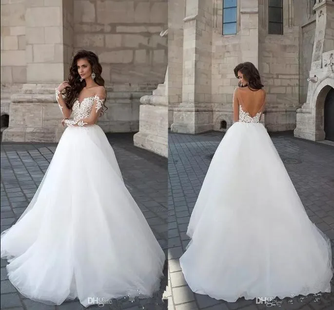 2017 New Designer Backless Wedding Dress kurti jordans women Long Illusion Sleeves Lace Appliques Cheap A-line Bridal Gowns
2017 New Designer Backless Wedding Dress kurti jordans women Long Illusion Sleeves Lace Appliques Cheap A-line Bridal Gowns