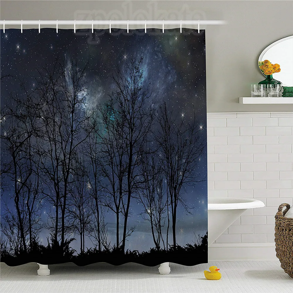 Night Sky Shower Curtain Deep Spooky Forest Branches Cosmos Galaxy Stars Clusters Astronomy View Fabric Bathroom Decor Set wit
Night Sky Shower Curtain Deep Spooky Forest Branches Cosmos Galaxy Stars Clusters Astronomy View Fabric Bathroom Decor Set wit