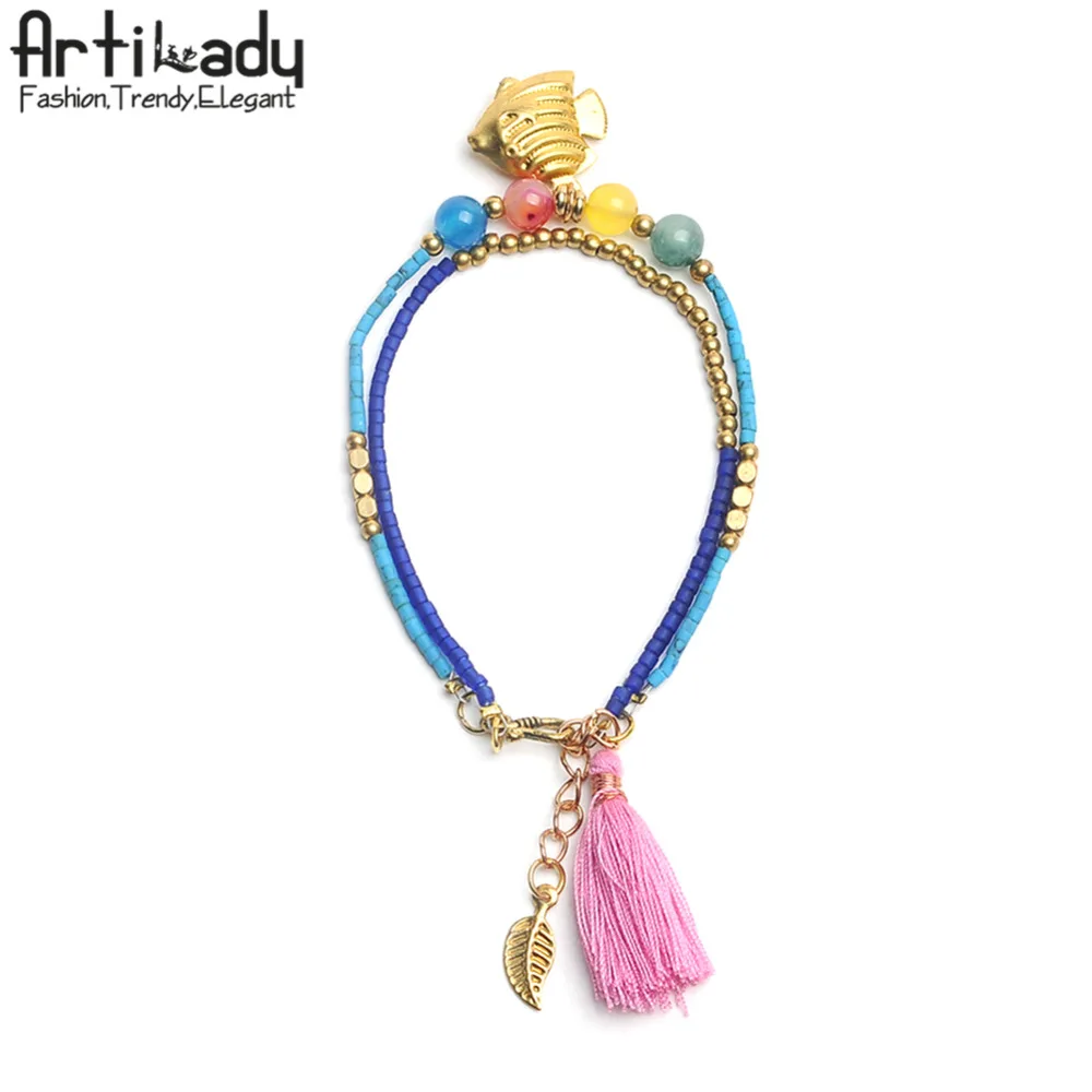 Artilady bohemia tassel bracelets with tropical fish charm stone beads bracelets for layer women jewelry party gift
Artilady bohemia tassel bracelets with tropical fish charm stone beads bracelets for layer women jewelry party gift