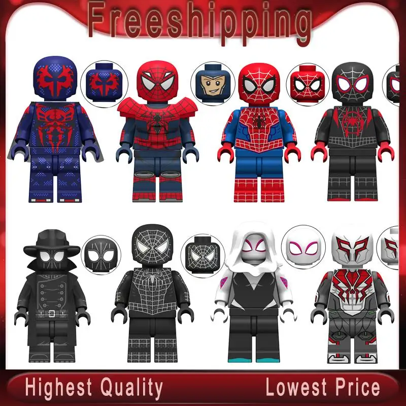 Legoing Minifigured Marvel Avengers Spiderman Ultimate Spider-Man Noir Gwenom Building Blocks Bricks Toys For Children KT1016
Legoing Minifigured Marvel Avengers Spiderman Ultimate Spider-Man Noir Gwenom Building Blocks Bricks Toys For Children KT1016