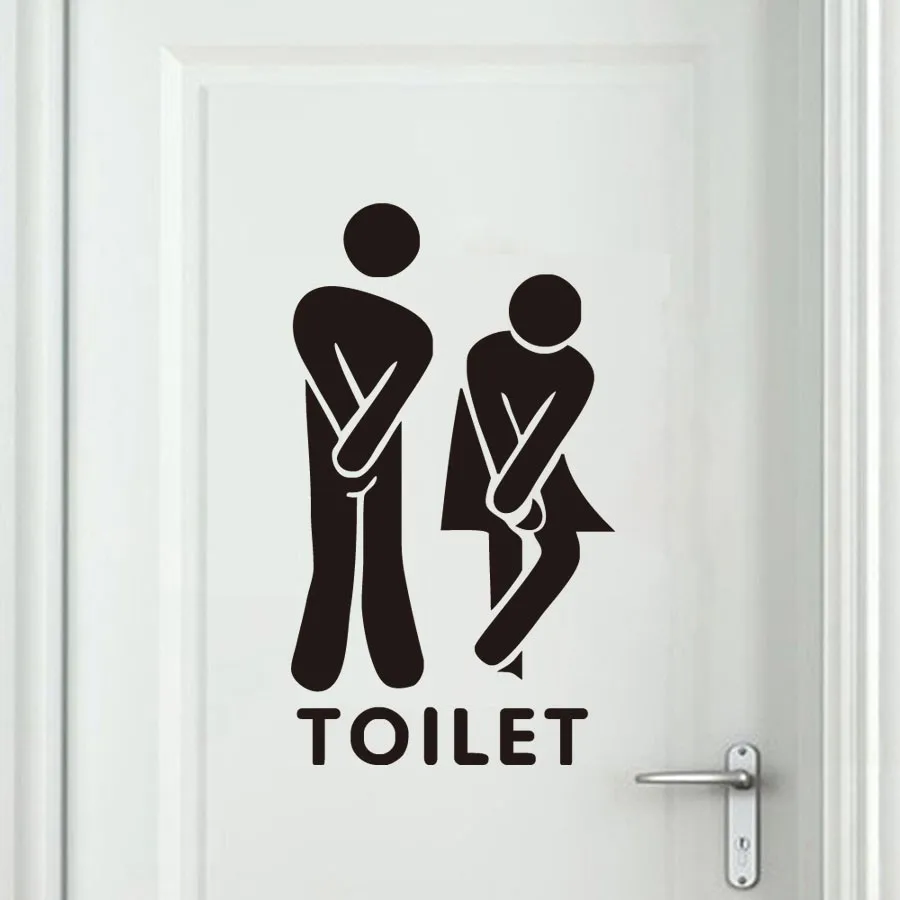

Funny Novelty toilet stickers Door Decal Vinyl wall decorations Fashion Wall Stickers For Bathroom Home Decoration