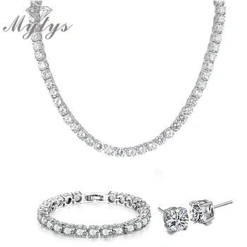 Mytys High Quality Cubic Zironia Jewelry Sets Tennis Necklace and Tennis Bracelet Earring Sets N871 B361 E508
Mytys High Quality Cubic Zironia Jewelry Sets Tennis Necklace and Tennis Bracelet Earring Sets N871 B361 E508