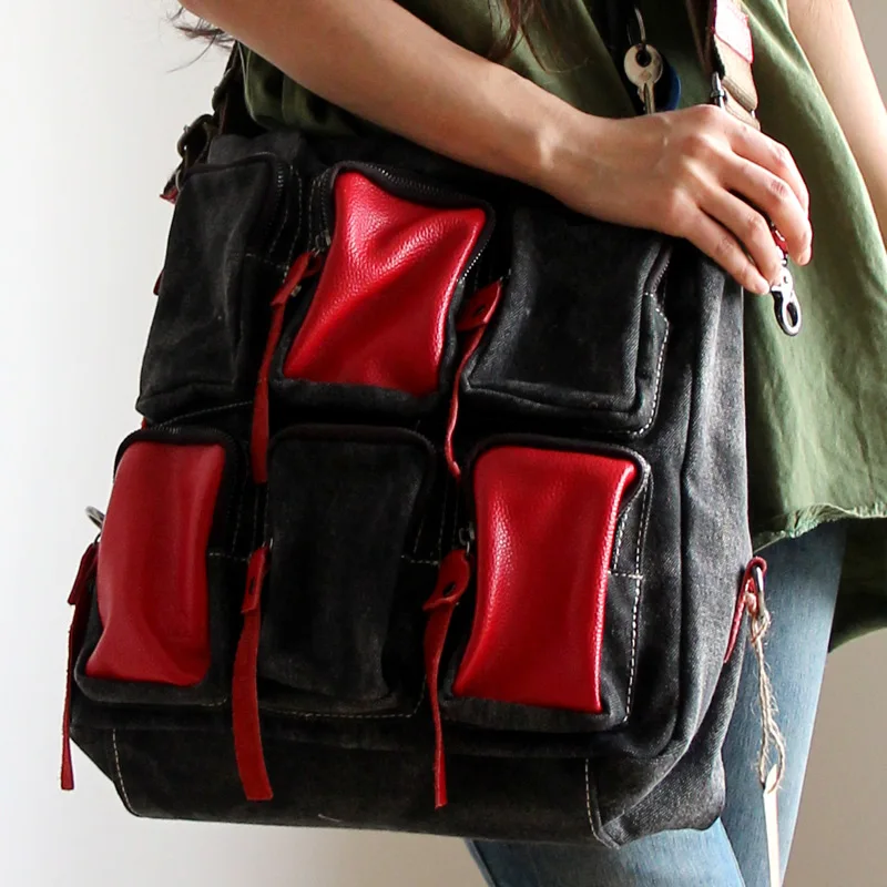 Multi-pocket women large denim handbags casual punk shoulder bag large capacity messenger bags FASHION
Multi-pocket women large denim handbags casual punk shoulder bag large capacity messenger bags FASHION