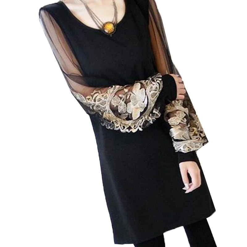 2017 new fashion spring summer dress plus size 3xl pullover women casual loose long sleeve mesh patchwork sexy mini dresses SF75
2017 new fashion spring summer dress plus size 3xl pullover women casual loose long sleeve mesh patchwork sexy mini dresses SF75