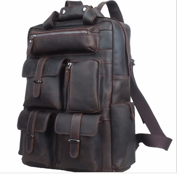 Мужской Дорожный рюкзак из натуральной кожи с несколькими карманами | Багаж и