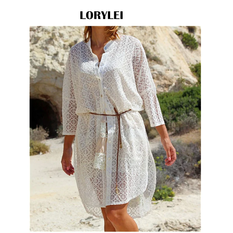 2019 White Tie Lace Tunic Women Summer Beach Dress Swimsuit Cover Up Plus Size Beachwear Bikini Coverups Sarongs plage N672
2019 White Tie Lace Tunic Women Summer Beach Dress Swimsuit Cover Up Plus Size Beachwear Bikini Coverups Sarongs plage N672