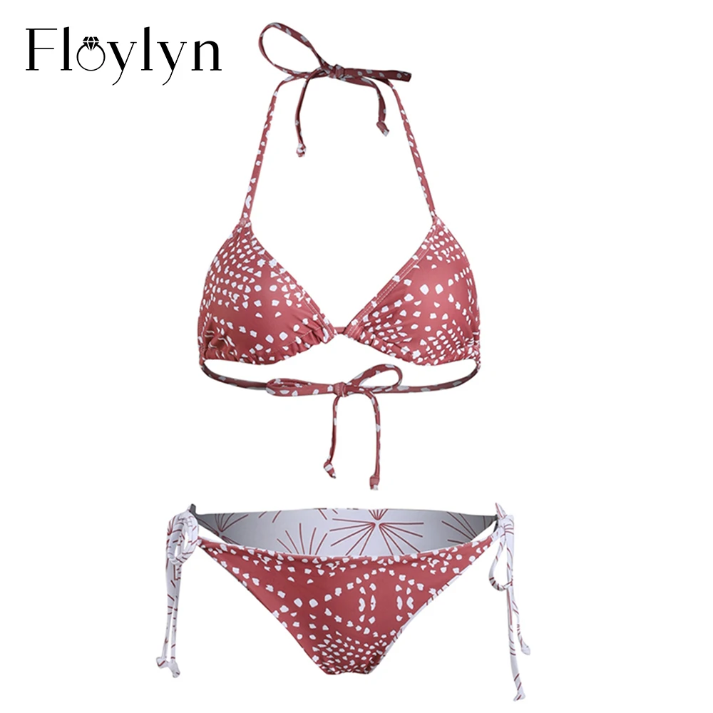 Bikini brasileño con cuello Halter para mujer traje de baño Sexy