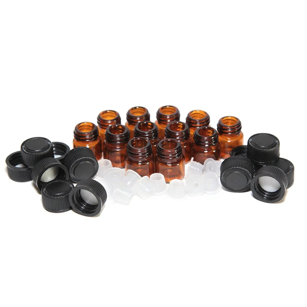 1 Pack 1Ml Amber Glass Vial Refillable Empty Glass Essential Oil Bottle With Orifice Reducer & Black Plastic Cap Colorful
1 Pack 1Ml Amber Glass Vial Refillable Empty Glass Essential Oil Bottle With Orifice Reducer & Black Plastic Cap Colorful
