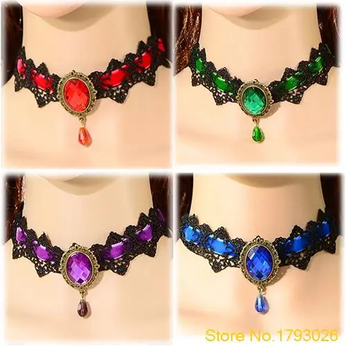 Fashion Women's Jewelry Goth Lolita Lace Collar Choker Short Crystal Pendant Necklace 4TYJ
Fashion Women's Jewelry Goth Lolita Lace Collar Choker Short Crystal Pendant Necklace 4TYJ