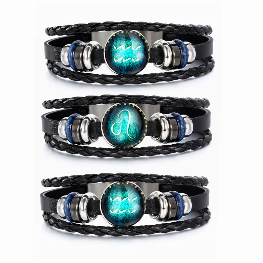 Punk new 12 constellation leather snap-fastener bracelet personality retro knitting star bracelet 12 constellation leather brace
Punk new 12 constellation leather snap-fastener bracelet personality retro knitting star bracelet 12 constellation leather brace