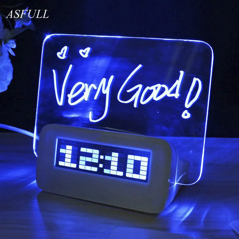 ASFULL LED digital alarm clock Fluorescent with Message Board USB Port Hub Desk Table Clock led desk clock With Calendar
ASFULL LED digital alarm clock Fluorescent with Message Board USB Port Hub Desk Table Clock led desk clock With Calendar