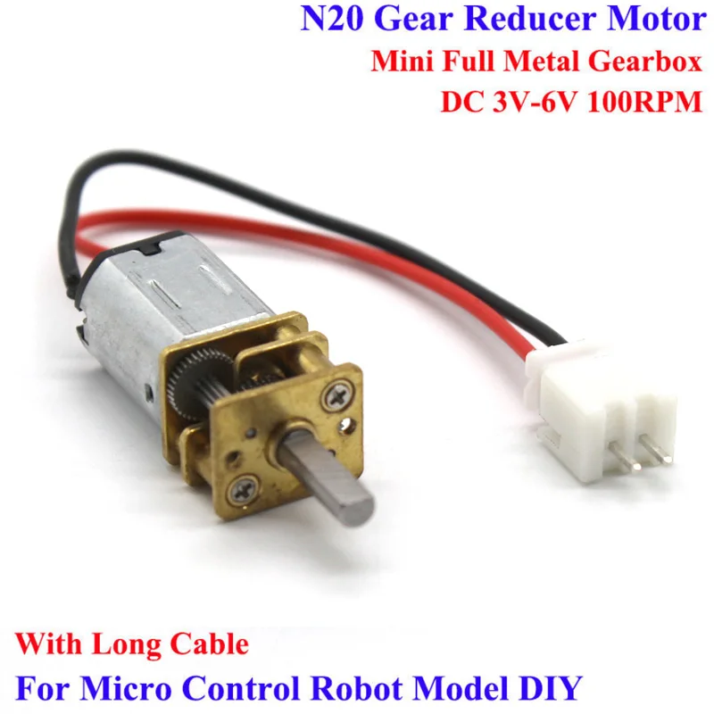 DC 3V3.7V 5V 6V 100RPM Mini N20 Gear Reducer motor Micro Full Metal Gearbox GearMotor Reduction DIY Robot Car
DC 3V3.7V 5V 6V 100RPM Mini N20 Gear Reducer motor Micro Full Metal Gearbox GearMotor Reduction DIY Robot Car