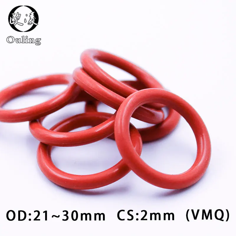 5PCS/lot Red Silicone Ring Silicon/VMQ O ring 2mm Thickness OD21/22/23/24/25/26/27/28/29/30*2mm Rubber O-Ring Seal Gaskets
5PCS/lot Red Silicone Ring Silicon/VMQ O ring 2mm Thickness OD21/22/23/24/25/26/27/28/29/30*2mm Rubber O-Ring Seal Gaskets