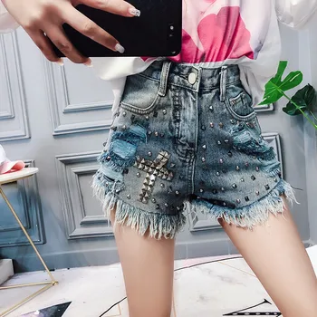 Women Denim Shorts 2019 New Summer Fashion Loose Hole Wild Denim Shorts High Waist Was Thin Personality Denim Shorts Lady JIA322
Women Denim Shorts 2019 New Summer Fashion Loose Hole Wild Denim Shorts High Waist Was Thin Personality Denim Shorts Lady JIA322