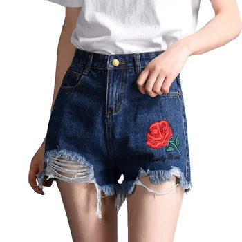 Summer Denim Shorts Trouser For Women Plus Size Jean Shorts Slim Ripped Denim Short Jeans For Women Rose floral embroidered jean
Summer Denim Shorts Trouser For Women Plus Size Jean Shorts Slim Ripped Denim Short Jeans For Women Rose floral embroidered jean