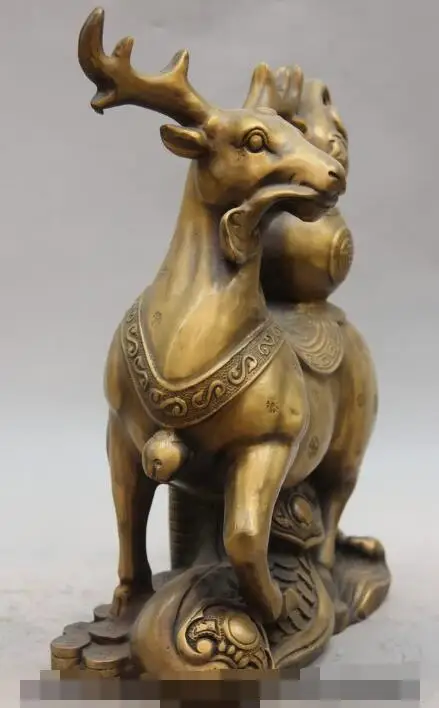 S2100 China Royal Bronze Copper Bottle Gourd Ruyi Elk Wapiti Deer Wealth Money Statue
S2100 China Royal Bronze Copper Bottle Gourd Ruyi Elk Wapiti Deer Wealth Money Statue