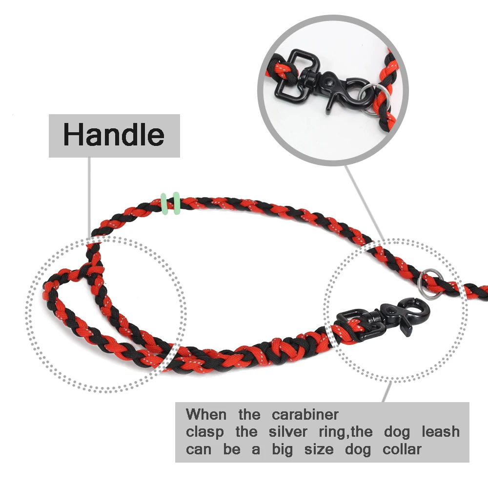 PSKOOK Reflective Paracord Adjustable Dog Leash Two handles 6FT Two Strands Dog Leads Basic Collar For Dogs Pet Accessories
PSKOOK Reflective Paracord Adjustable Dog Leash Two handles 6FT Two Strands Dog Leads Basic Collar For Dogs Pet Accessories