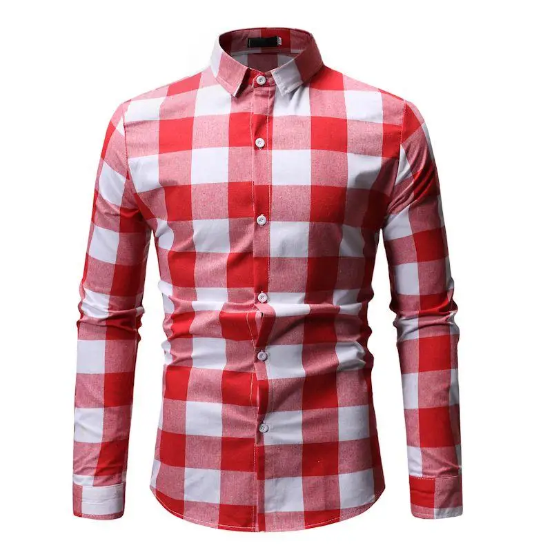 Plaid Hawaiian Shirt Men Lattice Check Design Long sleeve Men Shirt Blouse Men's clothes Slim fit Gray Red
Plaid Hawaiian Shirt Men Lattice Check Design Long sleeve Men Shirt Blouse Men's clothes Slim fit Gray Red