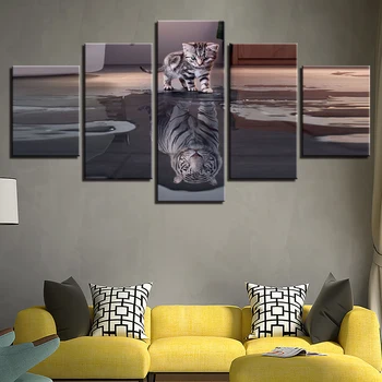 Lienzo pared arte cuadros hogar Decoración Para sala de estar marco 5 piezas gatos tigres pinturas Modular HD impresiones animal
Lienzo pared arte cuadros hogar Decoración Para sala de estar marco 5 piezas gatos tigres pinturas Modular HD impresiones animal