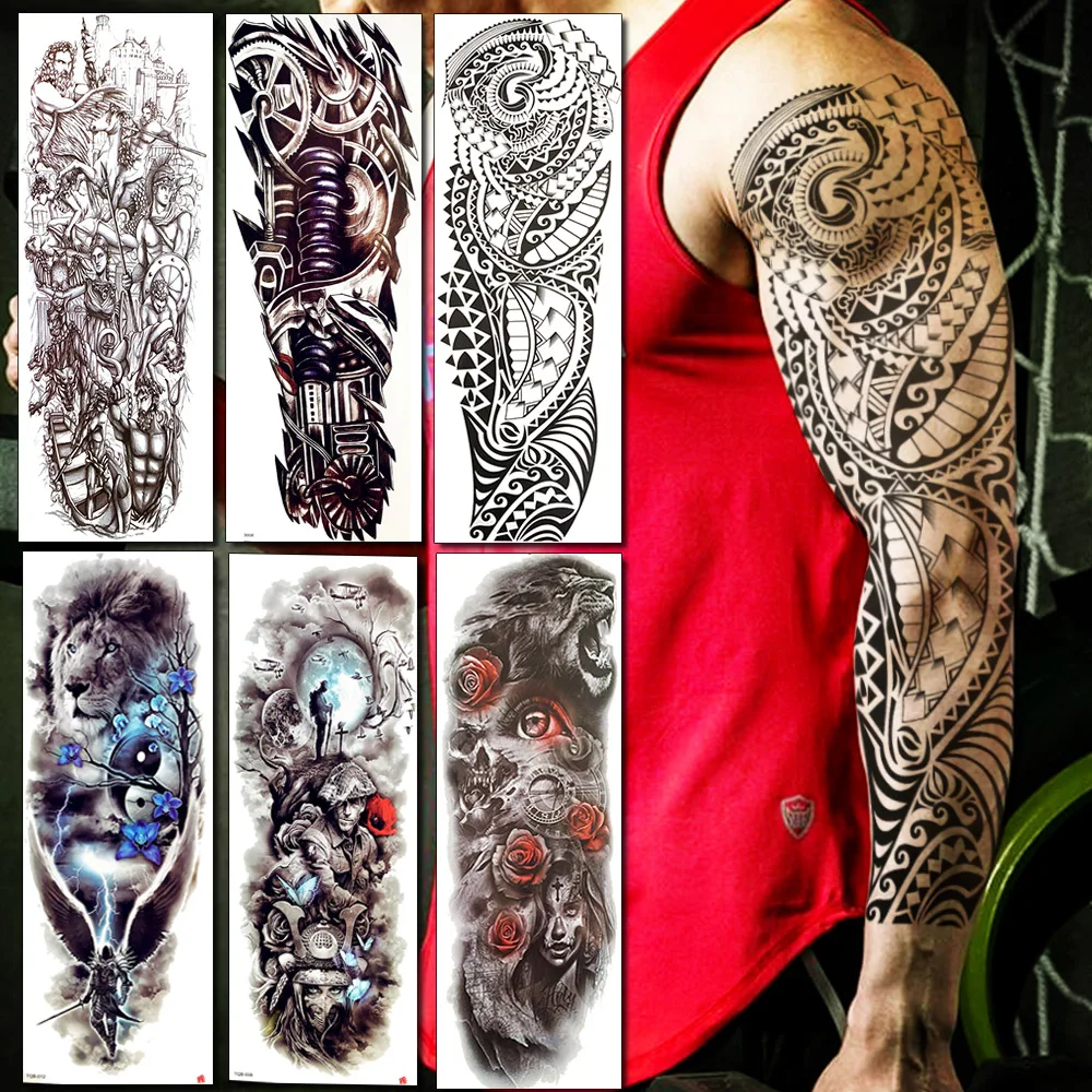 BAOFULI Full Arm Men Women Temporary Tattoo Sticker Black Long Maori Totem Fake Tattoos Body Art Waterproof Tatoo Sticker Makeup
BAOFULI Full Arm Men Women Temporary Tattoo Sticker Black Long Maori Totem Fake Tattoos Body Art Waterproof Tatoo Sticker Makeup