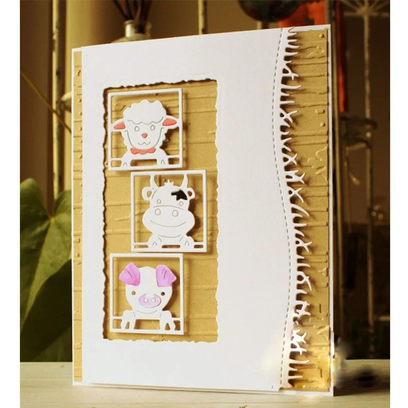 Cute Pig Sheep Cow Rectangle Frame Metal Cutting Dies For Photo Album Decorative Embossing DIY Paper Cards Die Cutting Template
Cute Pig Sheep Cow Rectangle Frame Metal Cutting Dies For Photo Album Decorative Embossing DIY Paper Cards Die Cutting Template