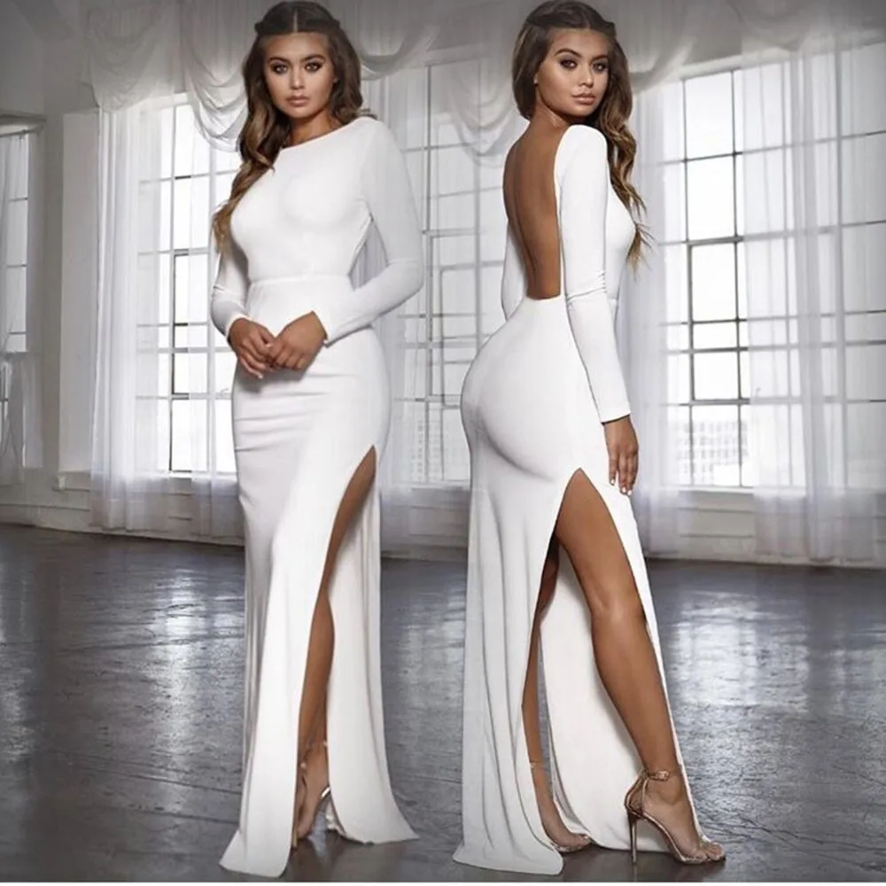 Elegant Sexy Women Slim Dress Winter Long Sleeve Backless Party Dress Ladies Package Hip Split Patchwork Vestidos Femme Robe
Elegant Sexy Women Slim Dress Winter Long Sleeve Backless Party Dress Ladies Package Hip Split Patchwork Vestidos Femme Robe