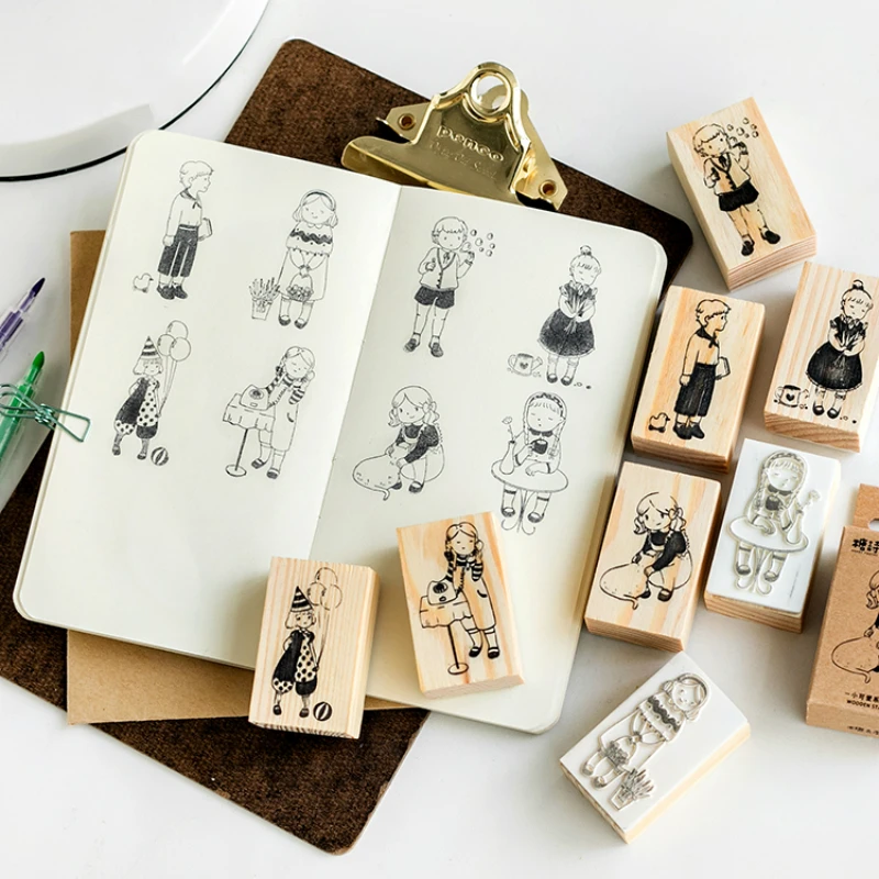8PCS lovely seal wooden handbill wooden little girl rubber stationery children creative seal ink Scrapbook seal rubber
8PCS lovely seal wooden handbill wooden little girl rubber stationery children creative seal ink Scrapbook seal rubber