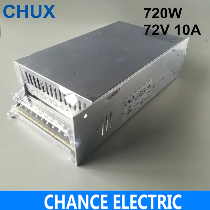 72V switching power supply 720W 10A 110V 220VAC to 72VDC switch power supply for LED strip light (S-720-72)
72V switching power supply 720W 10A 110V 220VAC to 72VDC switch power supply for LED strip light (S-720-72)