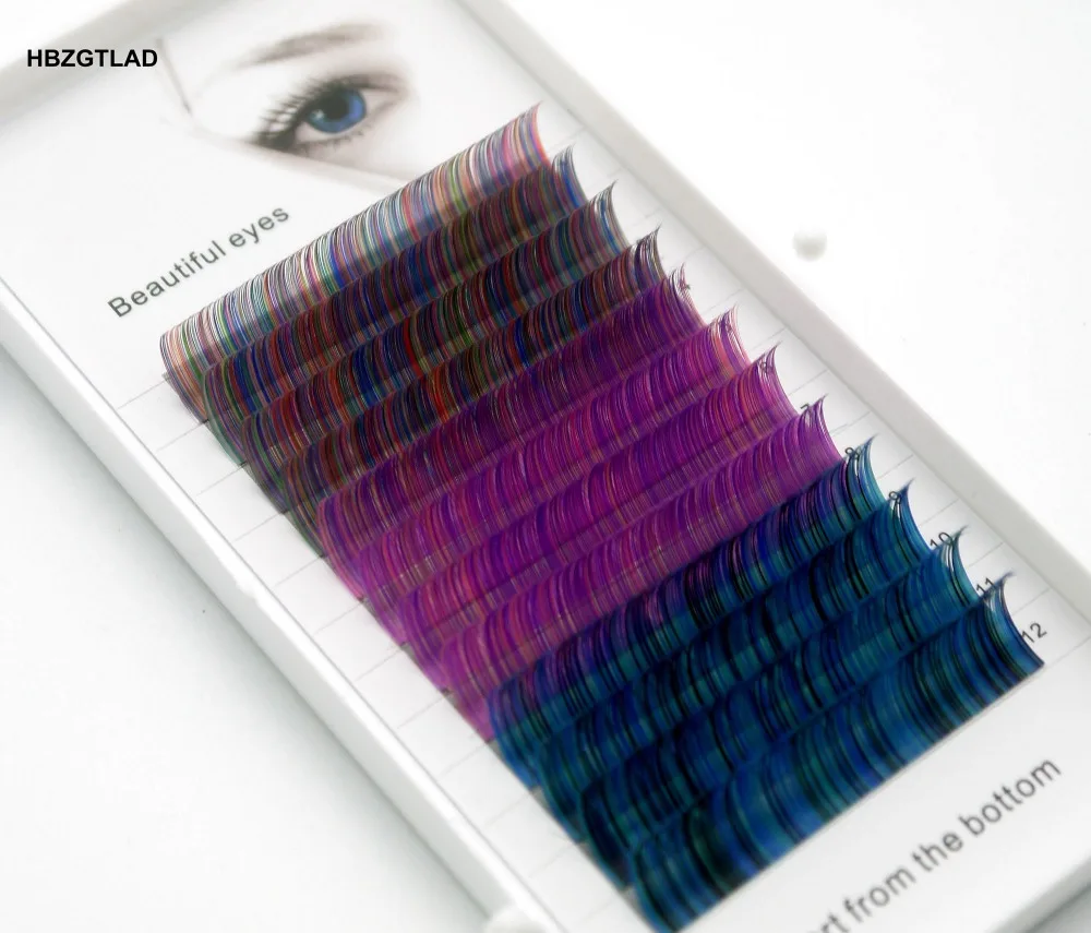 HBZGTLAD C/D curl 0.07/0.1mm 8-15mm false lashes Rainbow color eyelash individual colored lashes Faux eyelash extensions
HBZGTLAD C/D curl 0.07/0.1mm 8-15mm false lashes Rainbow color eyelash individual colored lashes Faux eyelash extensions