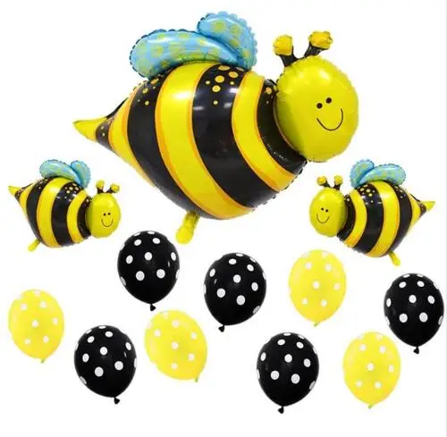 13pcs Bee Foil Balloons Black Yellow Polka Dots Latex Globos Set Bees Pet Animal Birthday Party Decoration Baby Shower Supplies
13pcs Bee Foil Balloons Black Yellow Polka Dots Latex Globos Set Bees Pet Animal Birthday Party Decoration Baby Shower Supplies