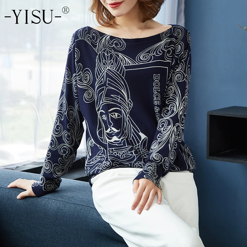 YISU Women Printed sweater Pullover Batwing Long sleeve Cartoon character Print Sweater Jumper Top Knitwear Female sweater
YISU Women Printed sweater Pullover Batwing Long sleeve Cartoon character Print Sweater Jumper Top Knitwear Female sweater