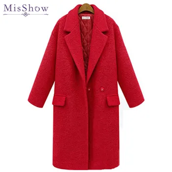 MisShow Winter Wool Blend Coat Women Classic Black Red Slim Coat Basic Jacket Overcoat 3XL Plus Size Casaco Feminino Female
MisShow Winter Wool Blend Coat Women Classic Black Red Slim Coat Basic Jacket Overcoat 3XL Plus Size Casaco Feminino Female