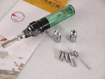 Free Shipping Aerated Flame Butane Gas Soldering Iron Kit Set Pen Flame Torch DIY Tool Cordless Solder Iron +5/PCS Tips +nozzle
Free Shipping Aerated Flame Butane Gas Soldering Iron Kit Set Pen Flame Torch DIY Tool Cordless Solder Iron +5/PCS Tips +nozzle