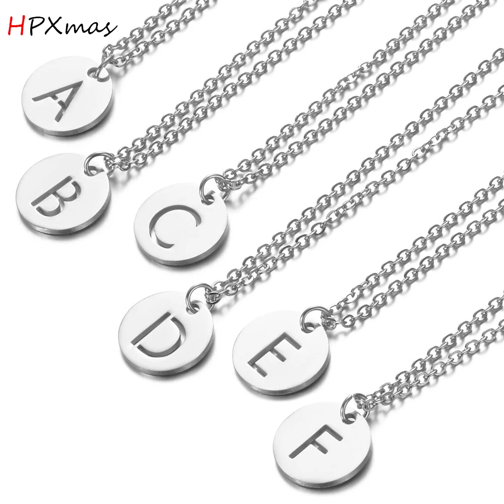 HPXms Titanium Stainless Steel Personalized 26 Alphabet Letter Pendant Chain Necklaces coin Females Women Men Jewelry Gift A102
HPXms Titanium Stainless Steel Personalized 26 Alphabet Letter Pendant Chain Necklaces coin Females Women Men Jewelry Gift A102