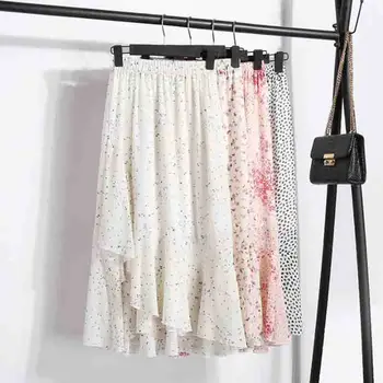Summer Long Skirts 2019 Women Casual Polka Dot print Chiffon Skirt irregular High Waist Streetwear Ladies Beach Skirts
Summer Long Skirts 2019 Women Casual Polka Dot print Chiffon Skirt irregular High Waist Streetwear Ladies Beach Skirts