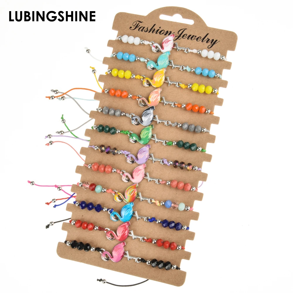 12pcs/lot Handmade Woven Rope Chain Bracelet Set Enamel Animal Bird Charms Crystal Beads Bracelets for Women Fashion Jewelry
12pcs/lot Handmade Woven Rope Chain Bracelet Set Enamel Animal Bird Charms Crystal Beads Bracelets for Women Fashion Jewelry